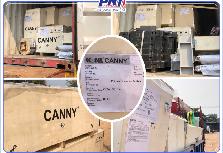 Đồng hành cùng dự án: Hình ảnh thực tế thang máy tải khách CANNY KLK1 cập bến công trình tại Đà Nẵng